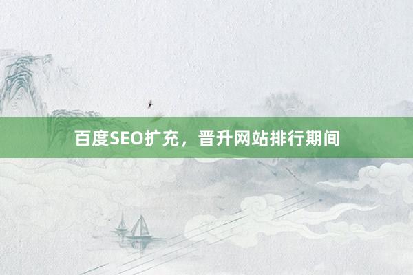百度SEO扩充，晋升网站排行期间